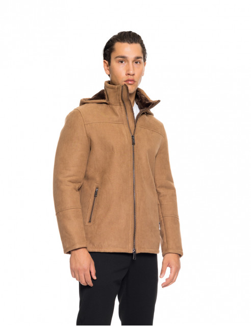 Biston fashion ανδρικό κοντό μπουφάν με ενσωματωμένη κουκούλα