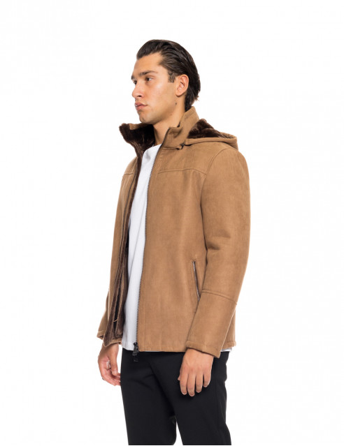 Biston fashion ανδρικό κοντό μπουφάν με ενσωματωμένη κουκούλα