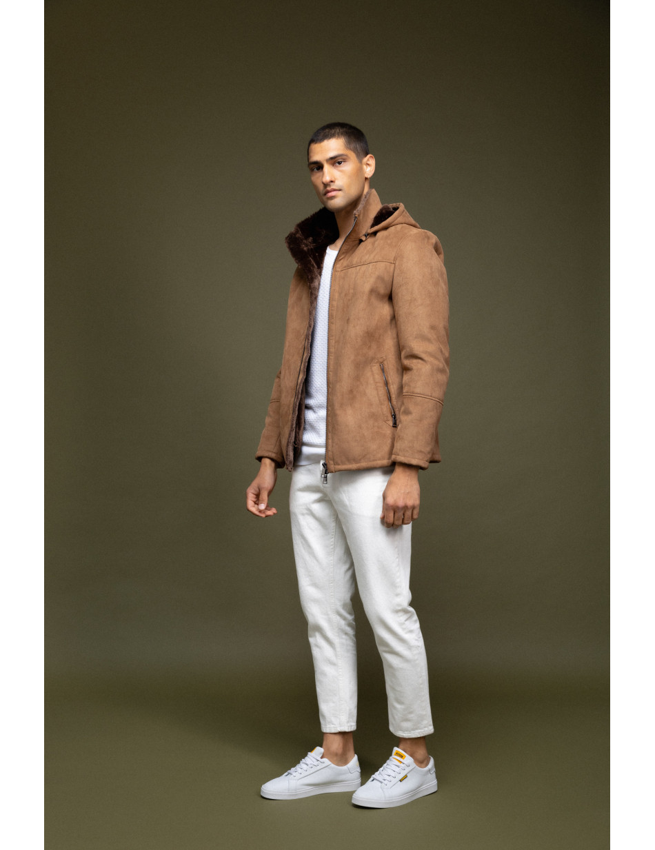Biston fashion ανδρικό κοντό μπουφάν με ενσωματωμένη κουκούλα