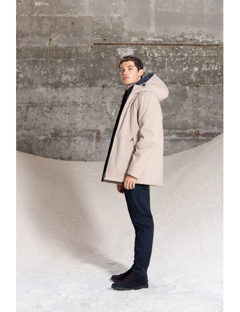 Splendid fashion ανδρικό κοντό μπουφάν με δυο κουκούλες, μια ενσωματωμένη και μια αποσπώμενη