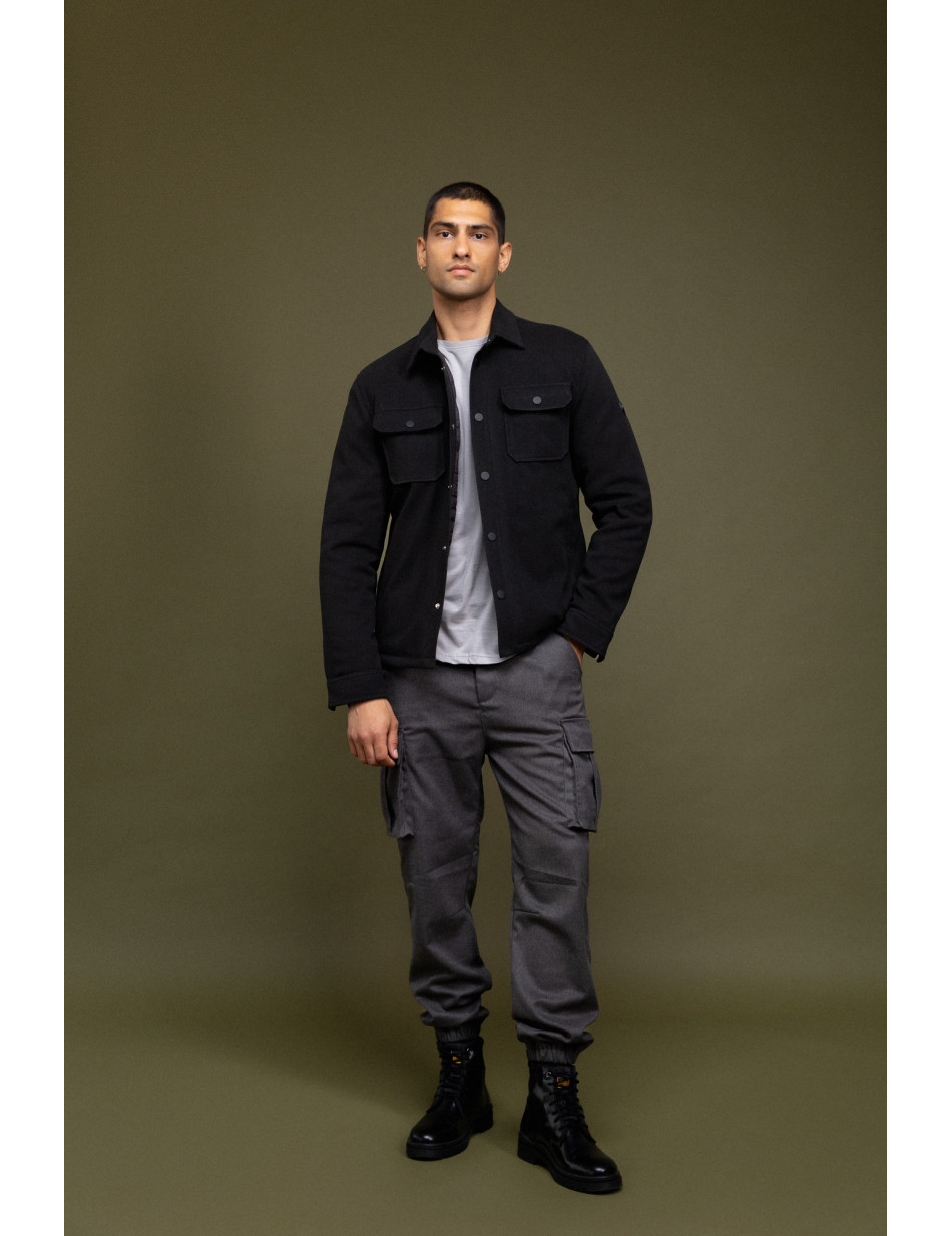 Biston fashion ανδρικό κοντό μπουφάν με γιακά και κουμπιά