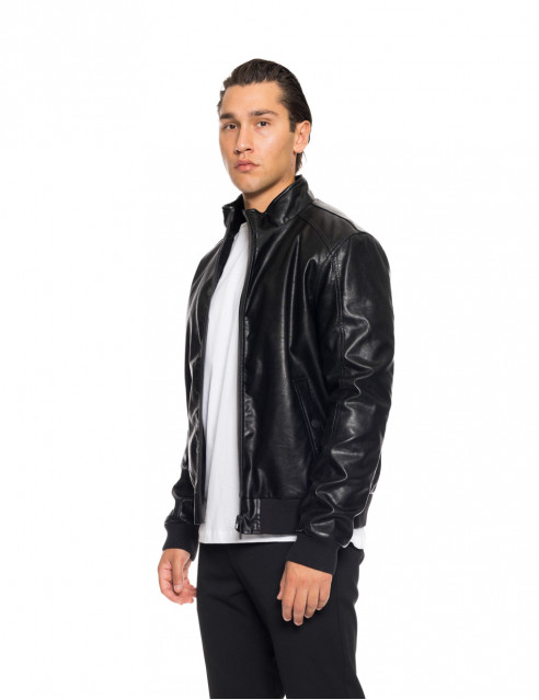 Biston fashion ανδρικό κοντό πανωφόρι από δερματίνη