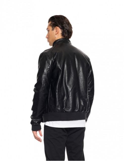 Biston fashion ανδρικό κοντό πανωφόρι από δερματίνη