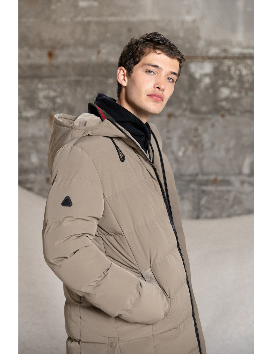 Splendid fashion ανδρικό μακρύ μπουφάν με ενσωματωμένη κουκούλα