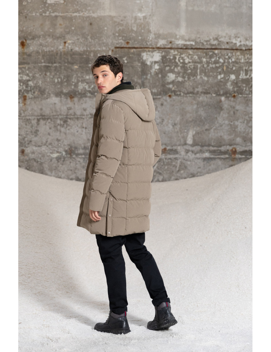 Splendid fashion ανδρικό μακρύ μπουφάν με ενσωματωμένη κουκούλα