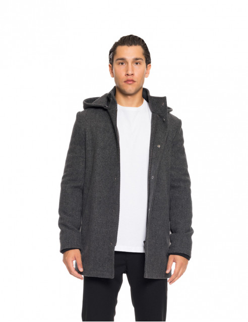 Biston fashion ανδρικό demi πανωφόρι με αποσπώμενη κουκούλα
