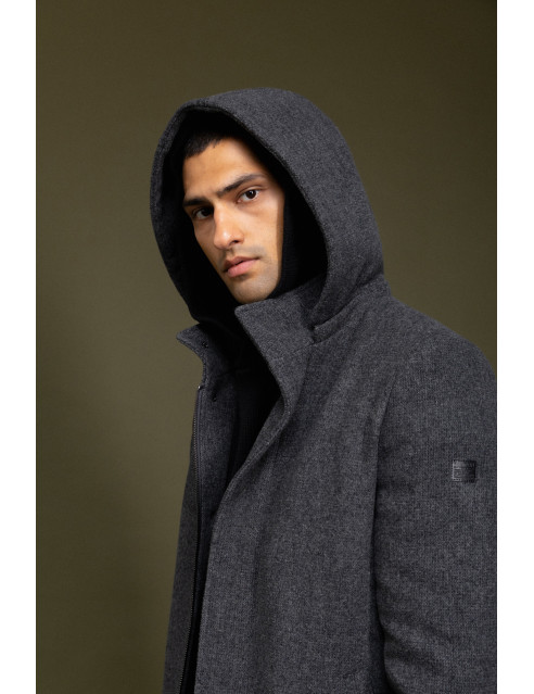 Biston fashion ανδρικό demi πανωφόρι με αποσπώμενη κουκούλα