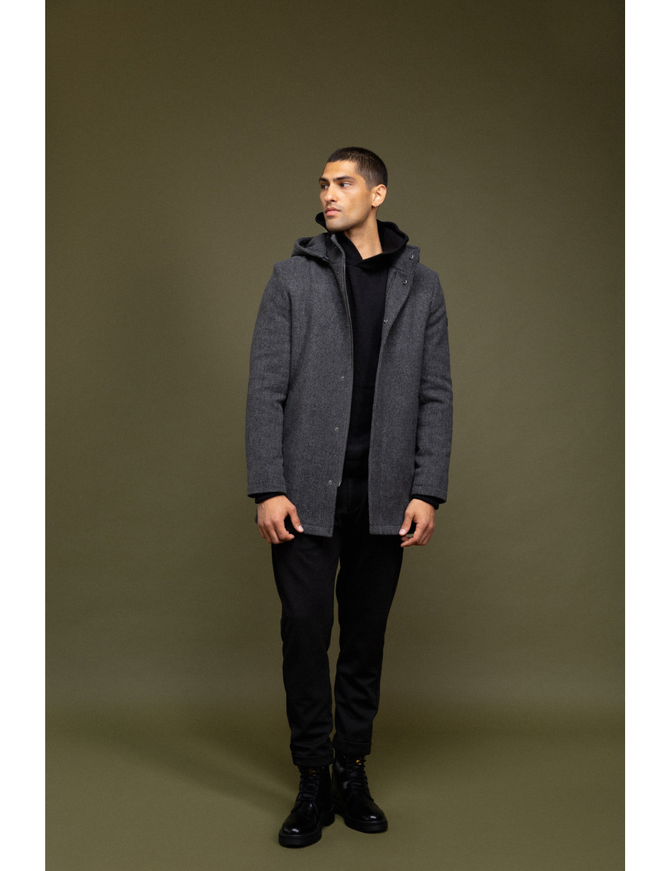 Biston fashion ανδρικό demi πανωφόρι με αποσπώμενη κουκούλα