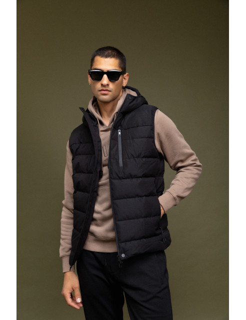 Βiston fashion ανδρικό αμάνικο μπουφάν με ενσωματωμένη κουκούλα