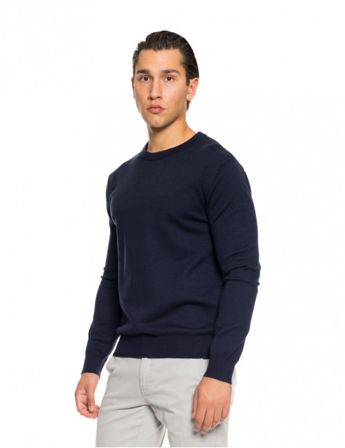 Biston fashion ανδρική πλεκτή μπλούζα με στρόγγυλο λαιμό