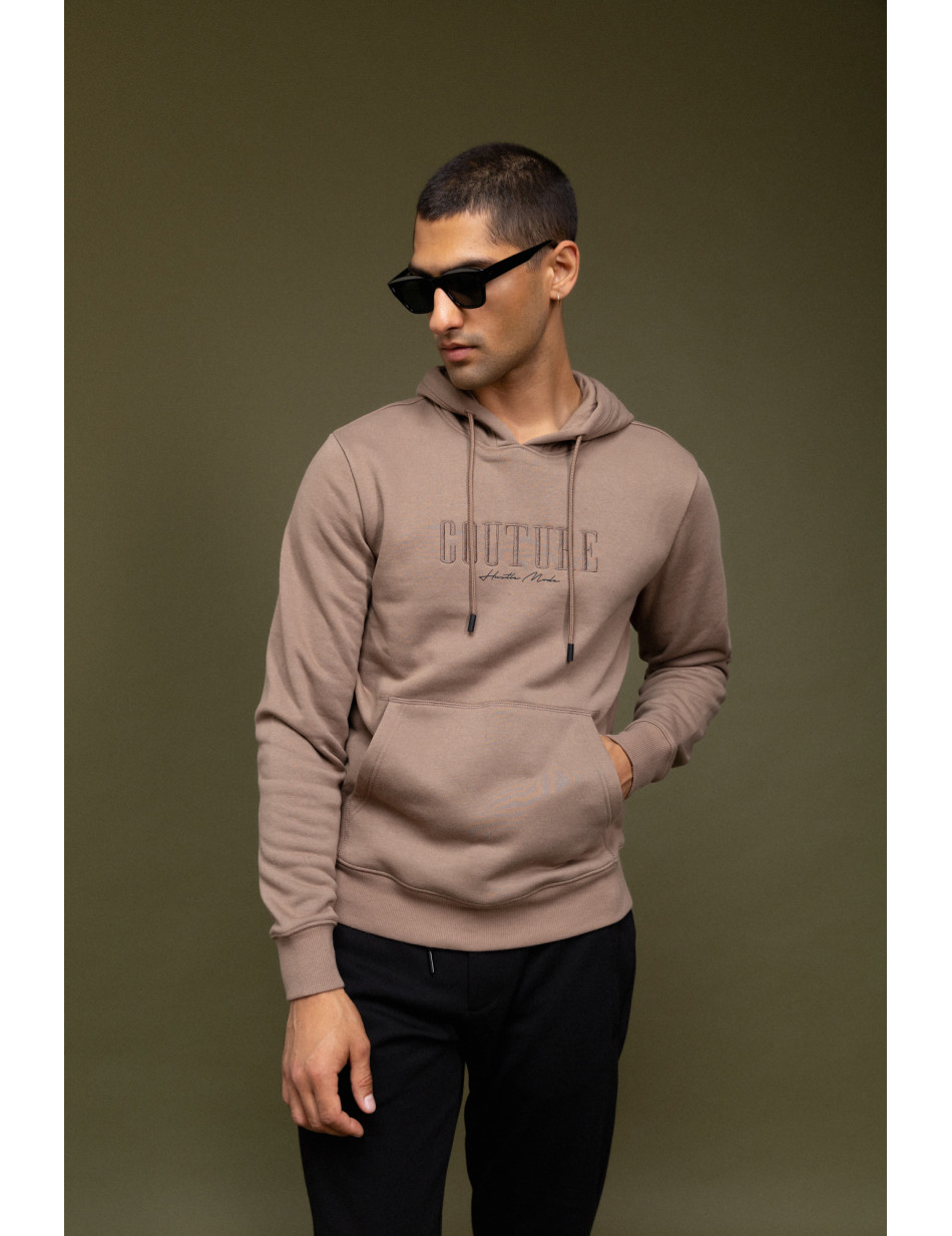 Smart fashion ανδρική μπλούζα φούτερ με κουκούλα και τσέπη