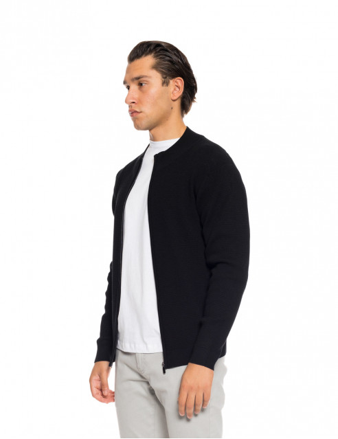 Smart fashion ανδρική πλεκτή μπλούζα με όρθιο γιακά και φερμουάρ