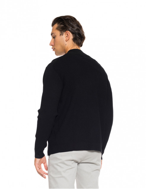 Smart fashion ανδρική πλεκτή μπλούζα με όρθιο γιακά και φερμουάρ