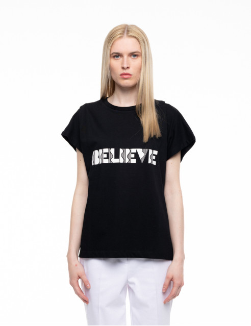 B' Γυναικείο μπλουζάκι με τύπωμα ''BELIEVE''