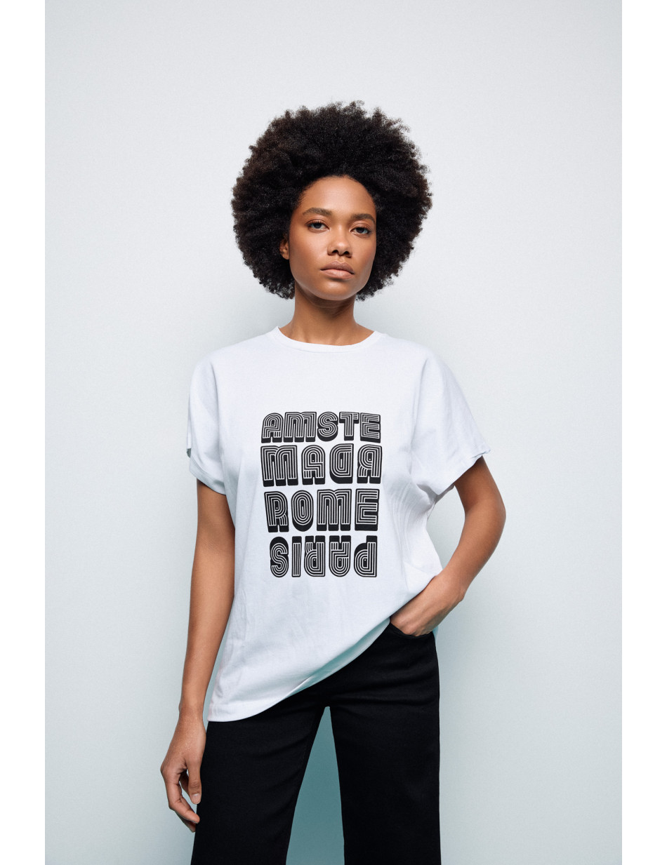 S' Γυναικείο t-shirt με τύπωμα ''AMSTERDAM''