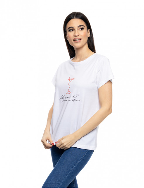 B' Γυναικείο t-shirt με τύπωμα ''RED COCTAIL''