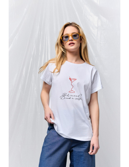 B' Γυναικείο t-shirt με τύπωμα ''RED COCTAIL''