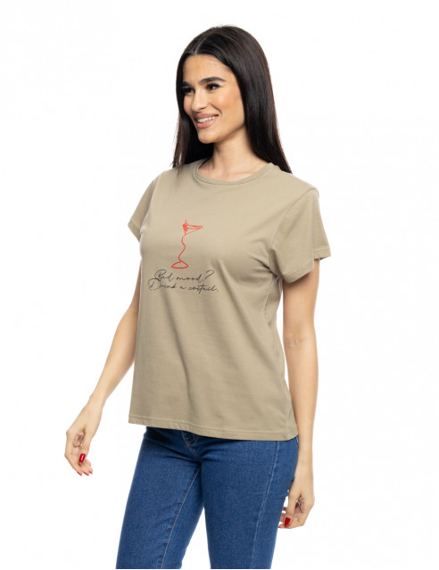 B' Γυναικείο t-shirt με τύπωμα ''RED COCTAIL''