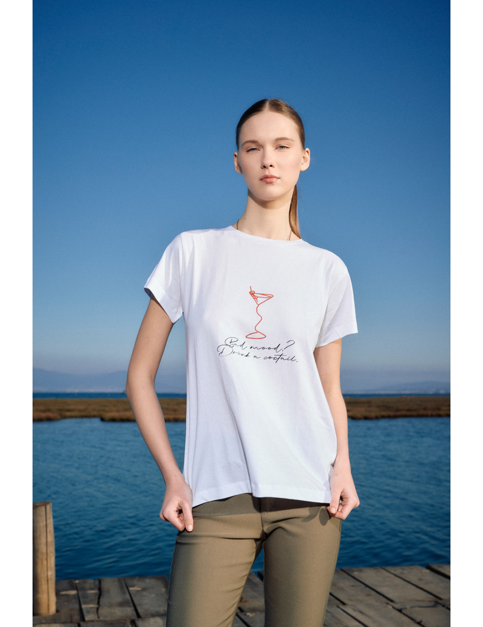 B' Γυναικείο t-shirt με τύπωμα ''RED COCTAIL''