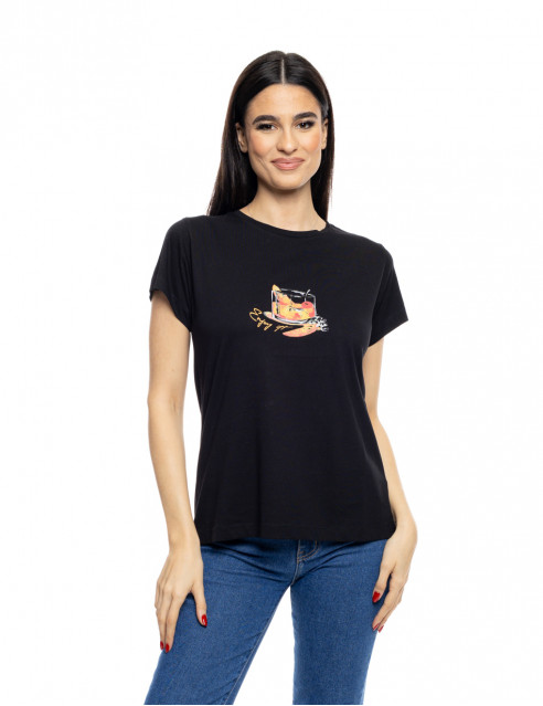 S' Γυναικείο t-shirt με τύπωμα ''SHORT GLASS''