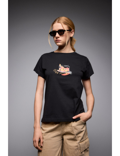 S' Γυναικείο t-shirt με τύπωμα ''SHORT GLASS''