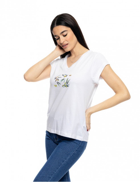 S' Γυναικείο t-shirt με τύπωμα ''OLIVES''