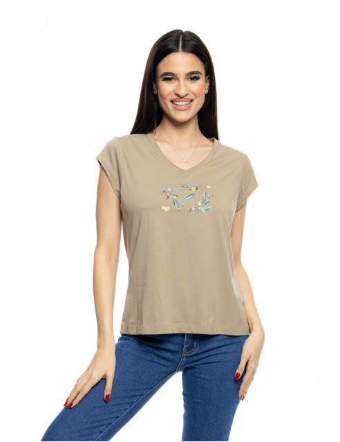 S' Γυναικείο t-shirt με τύπωμα ''OLIVES''