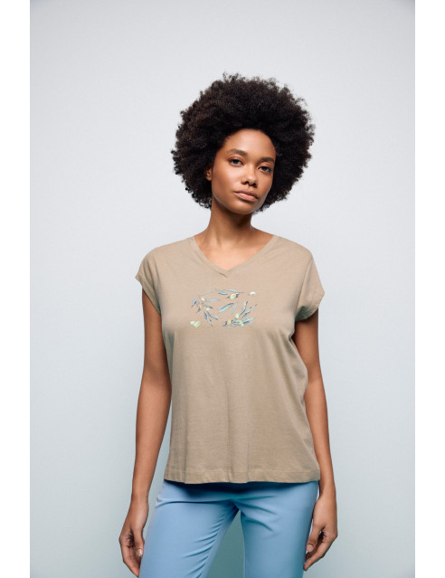 S' Γυναικείο t-shirt με τύπωμα ''OLIVES''