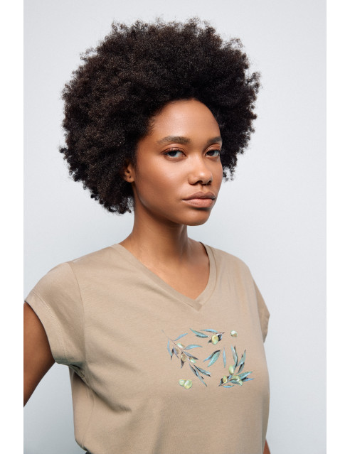 S' Γυναικείο t-shirt με τύπωμα ''OLIVES''