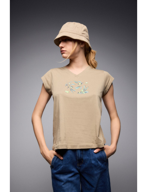 S' Γυναικείο t-shirt με τύπωμα ''OLIVES''