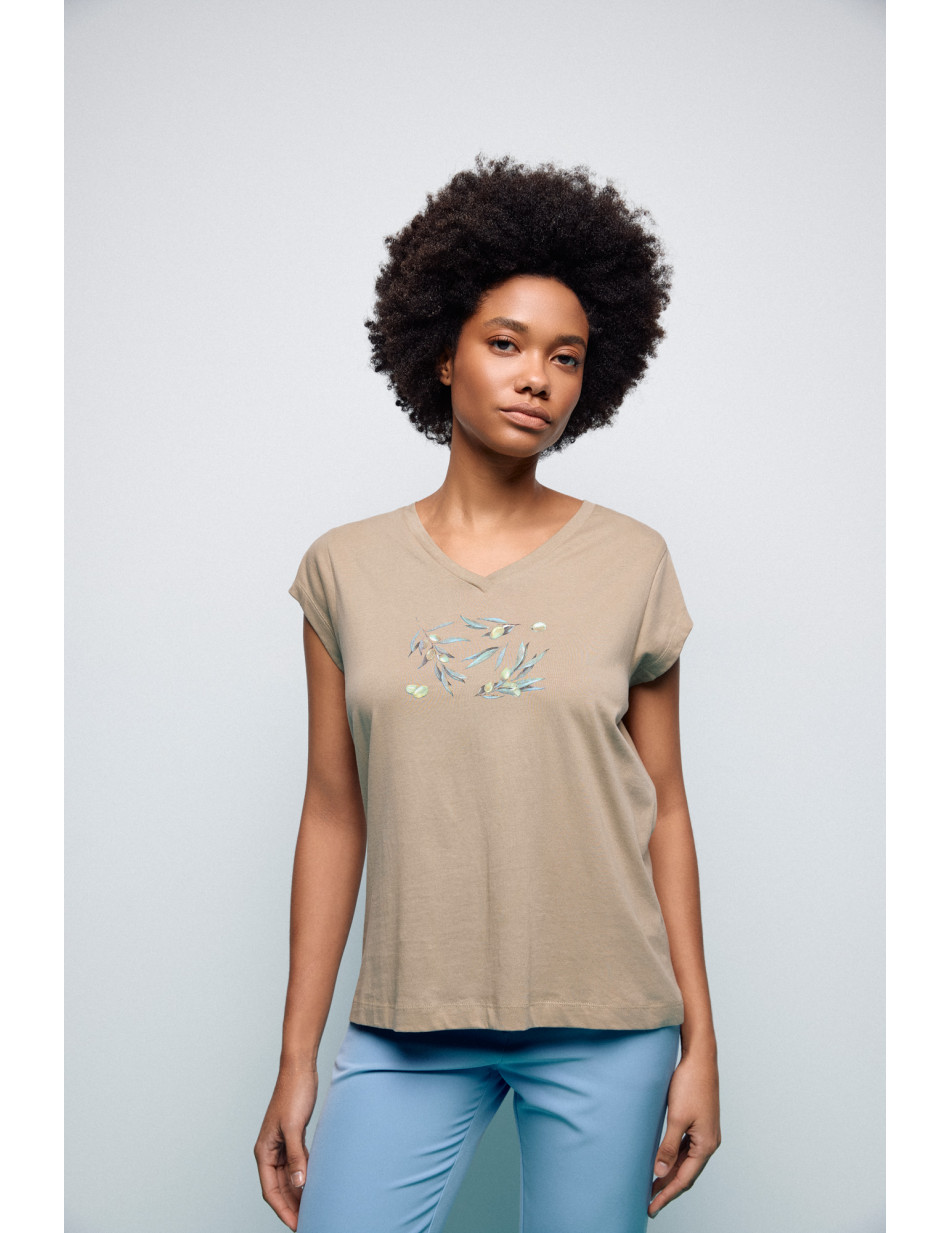 S' Γυναικείο t-shirt με τύπωμα ''OLIVES''