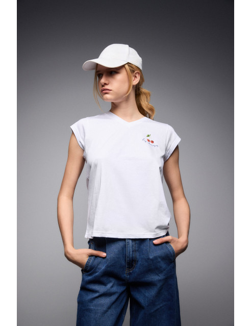 S' Γυναικείο t-shirt με τύπωμα ''CHERRY''