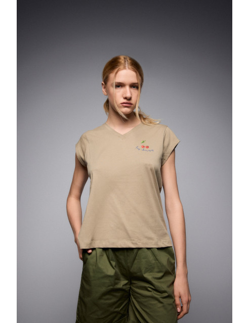 S' Γυναικείο t-shirt με τύπωμα ''CHERRY''