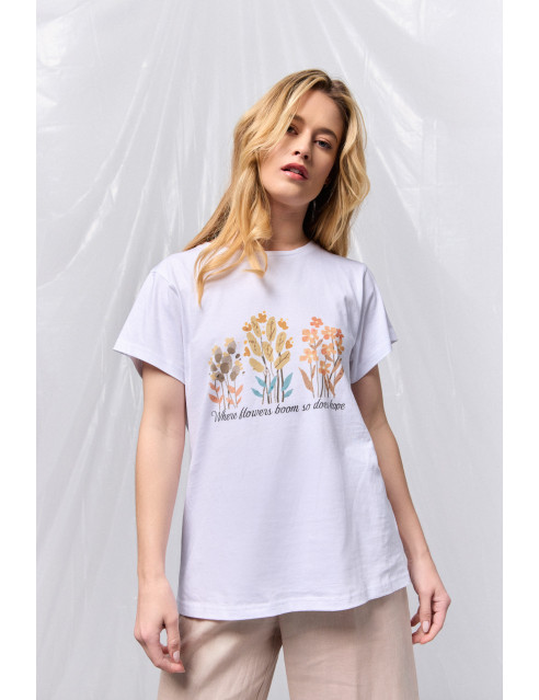 B' Γυναικείο t-shirt με τύπωμα ''FLOWERS''