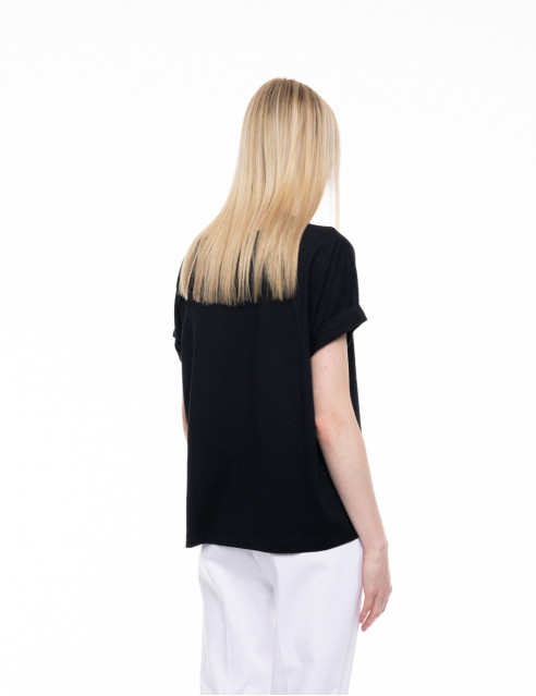 S' Γυναικείο t-shirt με τύπωμα ''CIRCLE WITH LEAF''