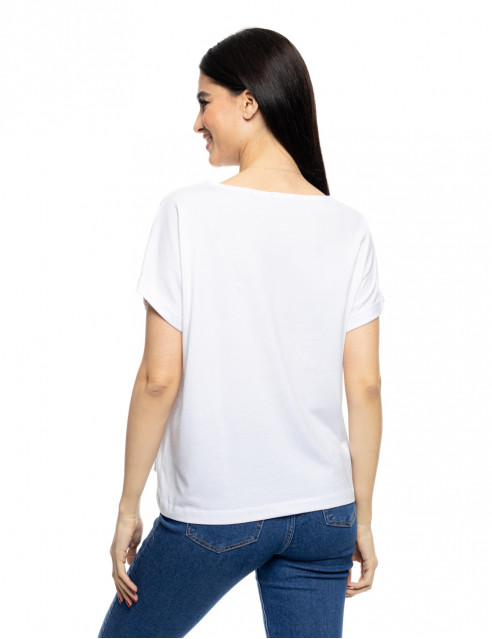 S' Γυναικείο t-shirt με τύπωμα ''CIRCLE WITH LEAF''