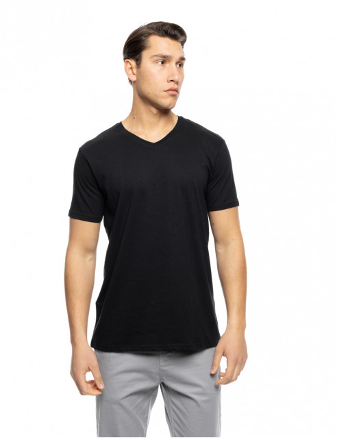 ST' Ανδρικό βαμβακερό t-shirt με V λαιμό