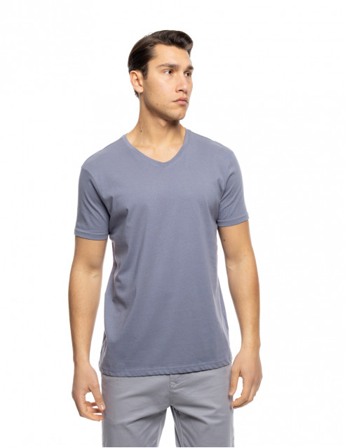 ST' Ανδρικό βαμβακερό t-shirt με V λαιμό