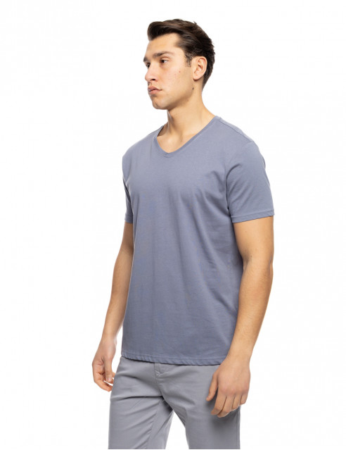 ST' Ανδρικό βαμβακερό t-shirt με V λαιμό