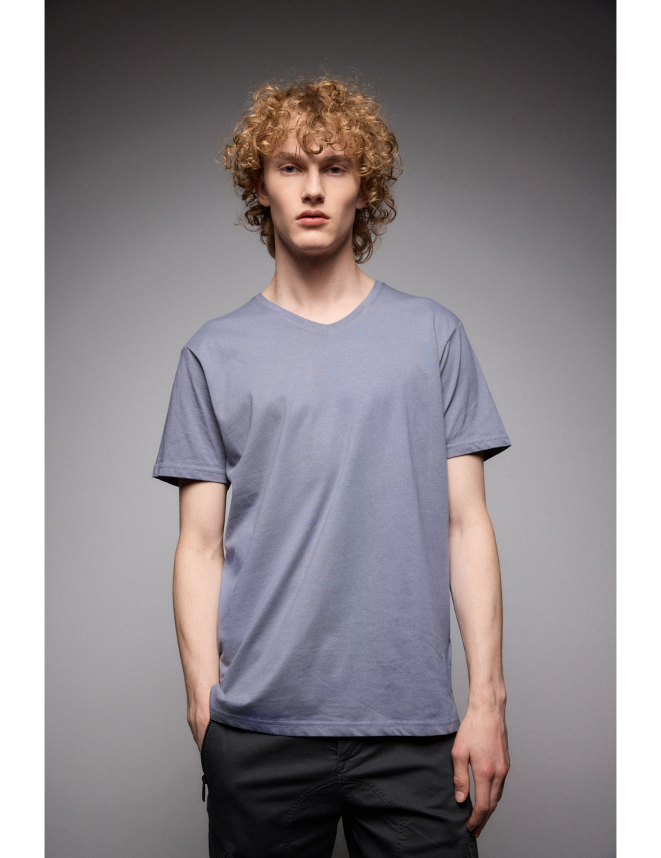ST' Ανδρικό βαμβακερό t-shirt με V λαιμό
