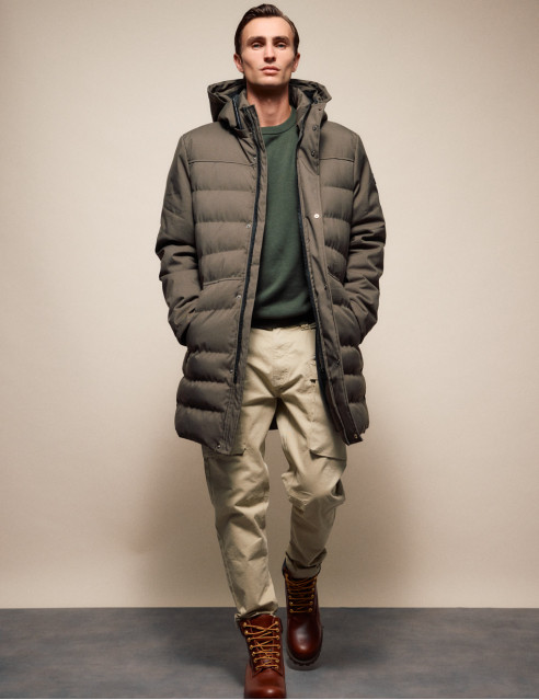 Splendid Ανδρικό μακρυ puffer πανωφόρι με κουκούλα