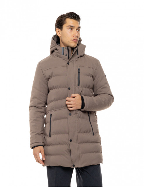 Splendid Ανδρικό μακρυ puffer πανωφόρι με κουκούλα