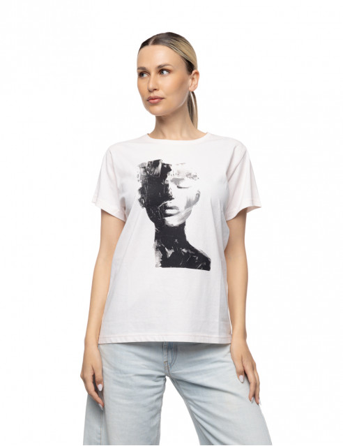 Smart Γυναικείο t-shirt με τύπωμα πρόσωπο
